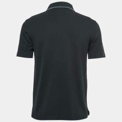 Pre Owned Hermes Black Cotton Pique Polo T-Shirt XS