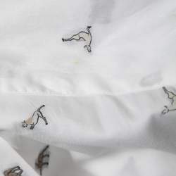 Hermes White Horse Patterned Cotton Button Front Shirt M