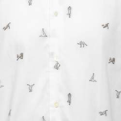 Hermes White Horse Patterned Cotton Button Front Shirt M