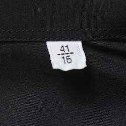 Hermes Black Cotton Button Front Shirt L