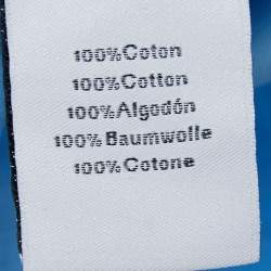 Pre Owned Hermes Light Blue Geometric Patterned Cotton Button Front Shirt L