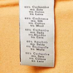 Pre Owned Hermes Orange Colorblock Cashmere & Silk Knit T-Shirt L