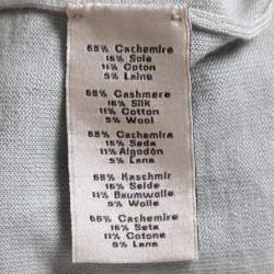 Hermes Grey Patterned Cashmere Blend Knit T-Shirt L 