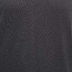 Hermes Grey Cotton Knit Stripe Detail Polo T-Shirt L
