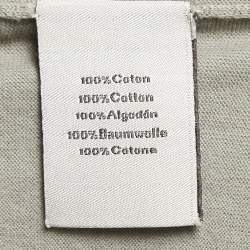 Hermes Grey Cotton Knit Stripe Detail Round Neck T-Shirt L