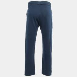 Hermes Blue Cotton Knit Side Stripe Track Pants M