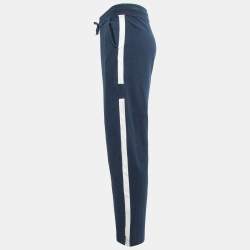 Hermes Blue Cotton Knit Side Stripe Track Pants M