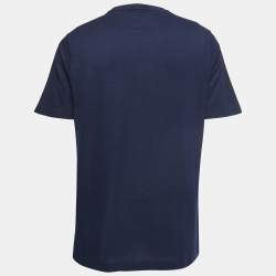 Hermes Navy Blue Cotton Pique Pocket Detail T-Shirt XXL