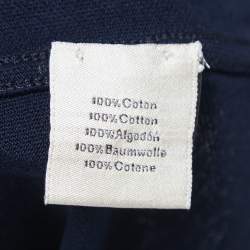 Hermes Navy Blue Cotton Pique Pocket Detail T-Shirt XXL