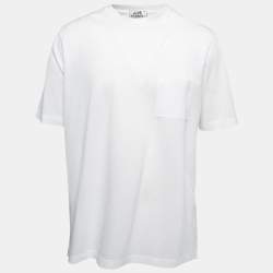 Hermes White Cotton Pique Crew Neck Half Sleeve T-Shirt XXL