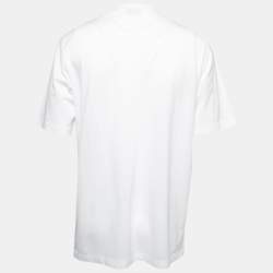 Hermes White Cotton Pique Crew Neck Half Sleeve T-Shirt XXL