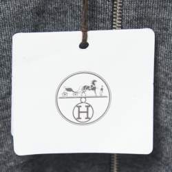 Hermes Grey Cashmere Blend Zip Front Jacket M