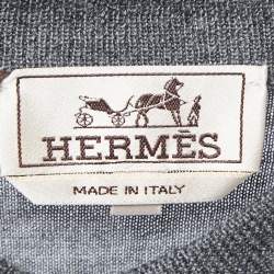 Hermes Grey Cashmere Blend Zip Front Jacket M