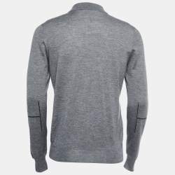 Hermes Grey Cashmere Blend Zip Front Jacket M