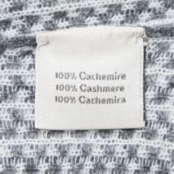 Hermes Grey Patterned Cashmere Crew Neck Sweater L