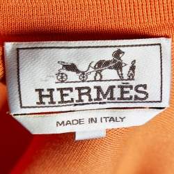 Pre Owned Hermès Orange Cotton Pique Polo T-Shirt 3XL
