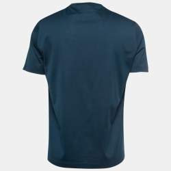 Hermès Bleu de Prus Her-mes Imprime Print Cotton Crew Neck T-Shirt M