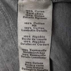 Pre Owned Hermes Grey Cotton Patch Detail Crew Neck T-Shirt XXL