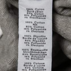 Pre Owned Hermes White Cavalcade Jacquard Cotton Rib Knit Crew Neck T-Shirt L