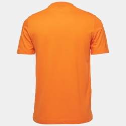 Hermes Orange Cotton Pique Crew Neck T-Shirt S