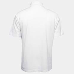Pre Owned Hermès  White Cotton Pique Polo T-Shirt L