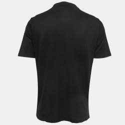 Pre Owned Hermes Black Cotton Crew Neck Half Sleeve T-Shirt L