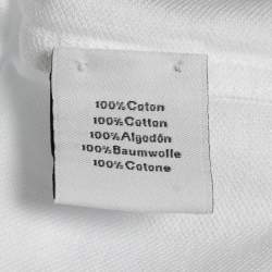Pre Owned Hermes White Cotton Crew Neck Half Sleeve T-Shirt L