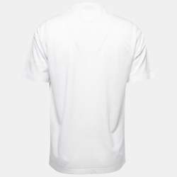 Pre Owned Hermes White Cotton Crew Neck Half Sleeve T-Shirt L