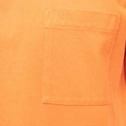 Pre Owned Hermès Orange Cotton Pique Polo T-Shirt L