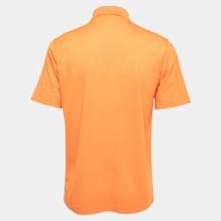 Pre Owned Hermès Orange Cotton Pique Polo T-Shirt L