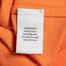 Pre Owned Hermès Orange Cotton Pique Polo T-Shirt L