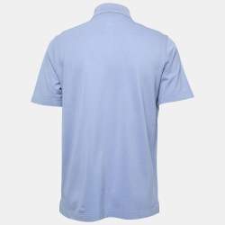 Hermes Blue Cotton Pique Polo T-Shirt L