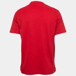 Hermes Red Cotton Crew Neck Half Sleeve T-Shirt L