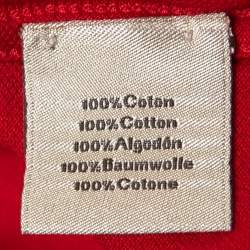 Hermes Red Cotton Crew Neck Half Sleeve T-Shirt L