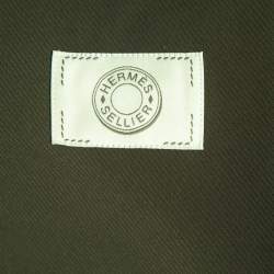 Hermes Military Green Nylon Zip Front Hooded Jacket L
