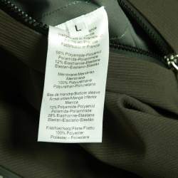 Hermes Military Green Nylon Zip Front Hooded Jacket L