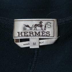 Hermes Navy Blue Cotton Side Panel Detailed Track Pants M