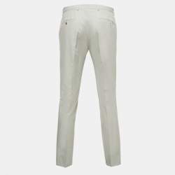 Hermes Light Grey Cotton Blend Tailored Trousers L