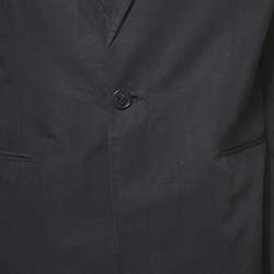 Hermes Black Cotton Blend Single Breasted Blazer L