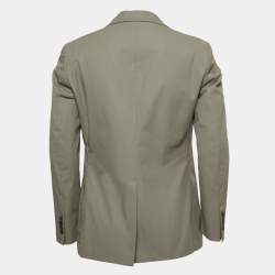 Hermes Grey Cotton Single Breasted Blazer L