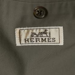 Hermes Grey Cotton Single Breasted Blazer L