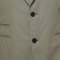 Hermes Grey Cotton Single Breasted Blazer L