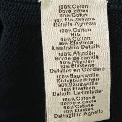 Pre Owned Hermes Black Cotton Leather Patched Half Sleeve T-Shirt S