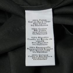 Pre Owned Hermes Dark Green Cotton Zip-up Long Sleeve Shirt XL