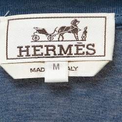 Hermes Blue Robot Print Cotton T-Shirt M
