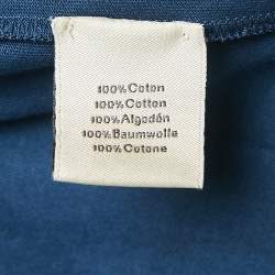 Hermes Blue Robot Print Cotton T-Shirt M