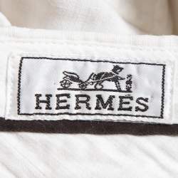 Hermes White Linen Bermuda Shorts M