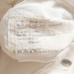 Hermes White Linen Bermuda Shorts M