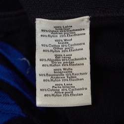 Hermes Navy Blue Striped Wool Knit Crew Neck Sweater L