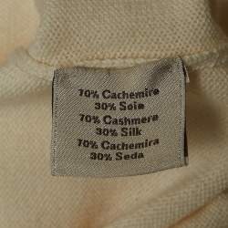 Hermes Cream Cashmere & Silk Knit Crew Neck Sweater L